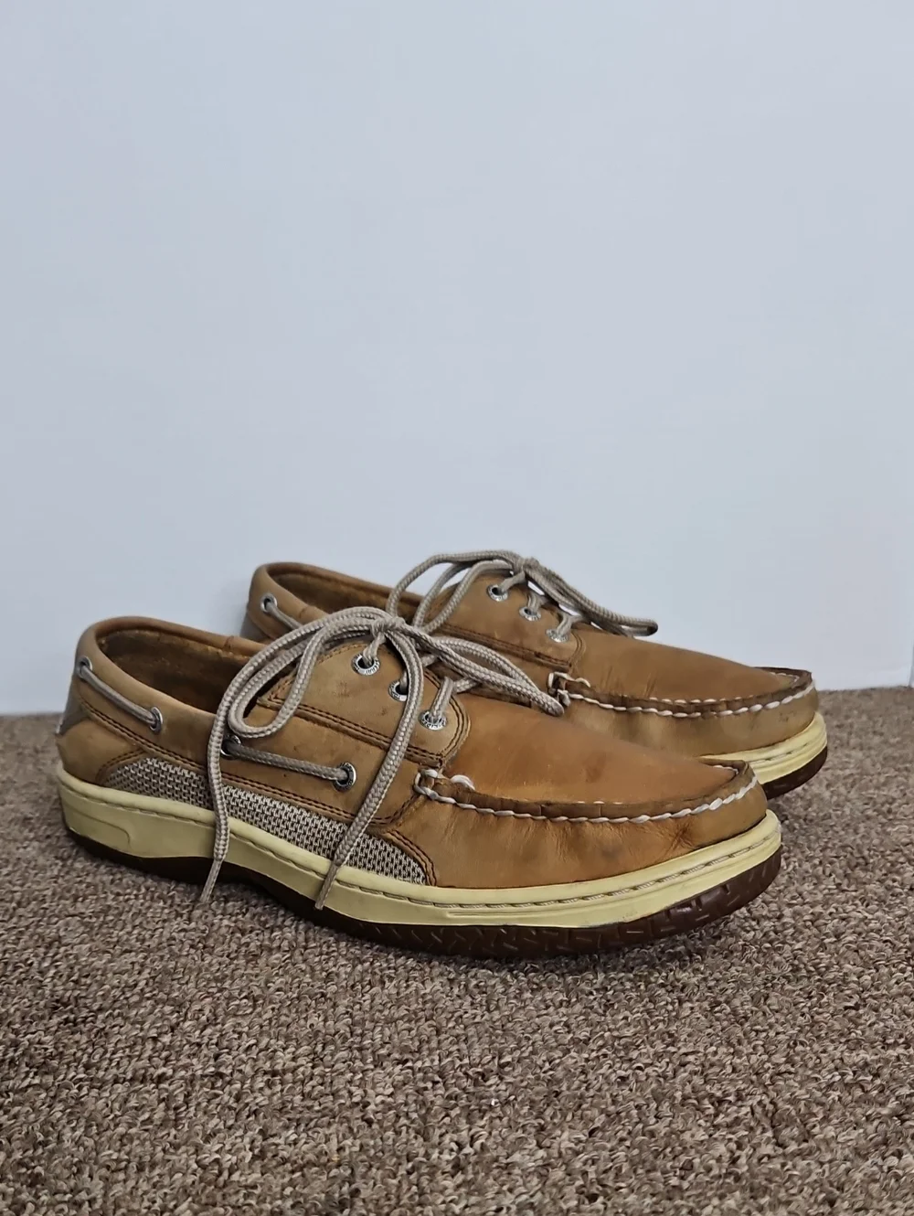 Sperry Top Sider Tan Leather Boat Shoes Sz 9 Mens
